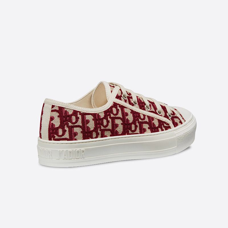 Hot Walk'n'Dior Sneakers Women Oblique Motif Canvas Burgundy