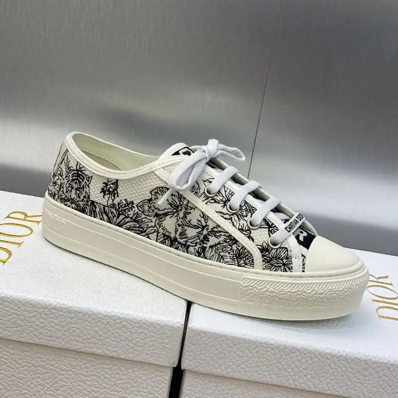 Hot Walk'n'Dior Sneakers Women Toile de Jouy Voyage Motif Canvas White