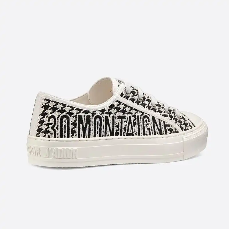 Cheap Hot Walk'N'Dior Sneakers Women 30 Montaigne Houndstooth Motif Canvas Black