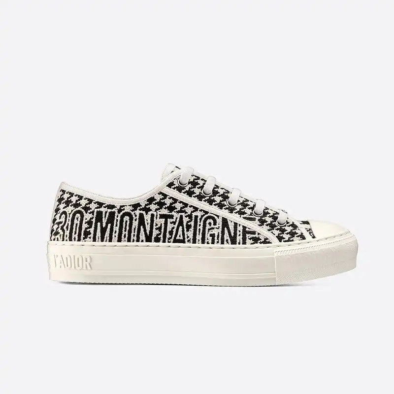 Cheap Hot Walk'N'Dior Sneakers Women 30 Montaigne Houndstooth Motif Canvas Black