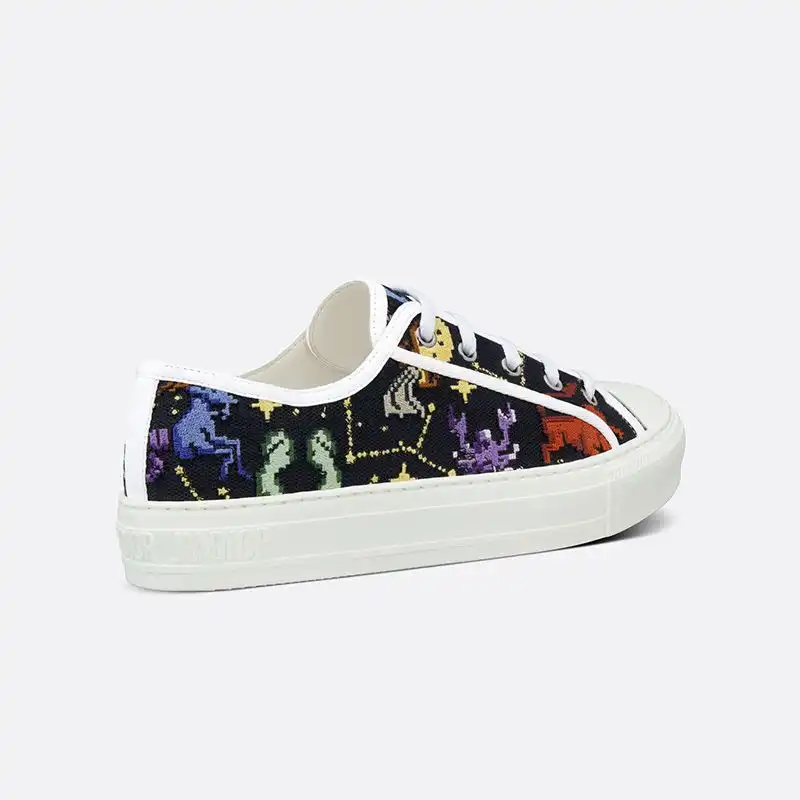 Affordable Hot Walk'n'Dior Sneakers Women Pixel Zodiac Motif Canvas Black