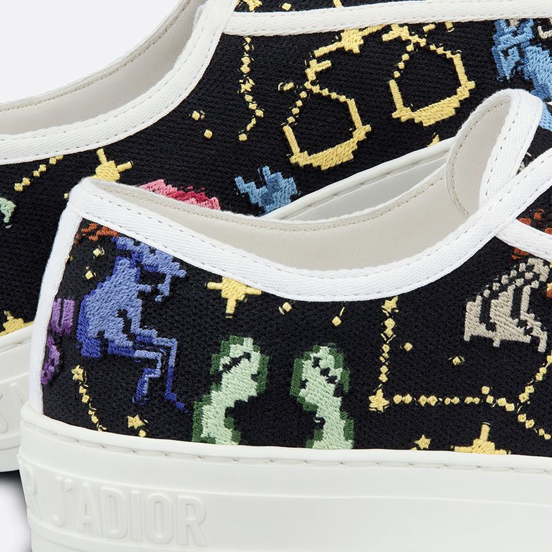 Hot Walk'n'Dior Sneakers Women Pixel Zodiac Motif Canvas Black