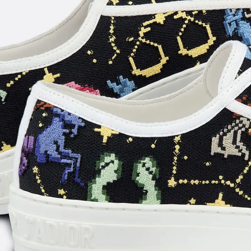 Affordable Hot Walk'n'Dior Sneakers Women Pixel Zodiac Motif Canvas Black