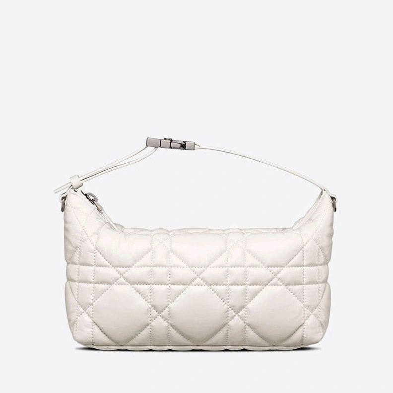 Affordable 5585 Medium DiorTravel Nomad Pouch In Cannage Calfskin White