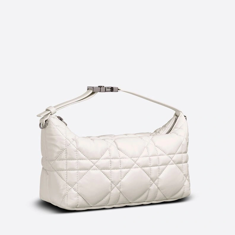 Affordable 5585 Medium DiorTravel Nomad Pouch In Cannage Calfskin White