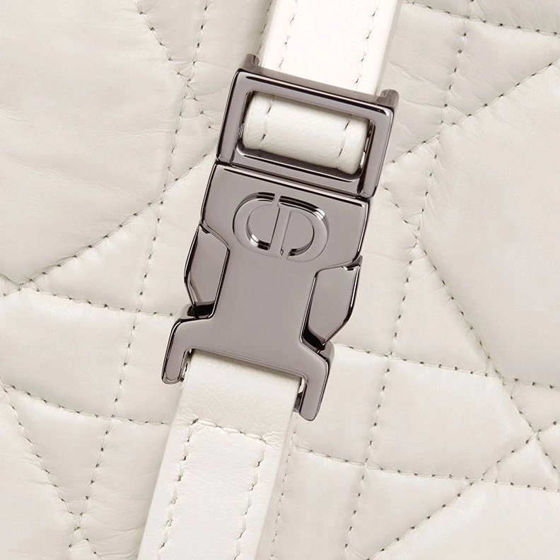 Affordable 5585 Medium DiorTravel Nomad Pouch In Cannage Calfskin White