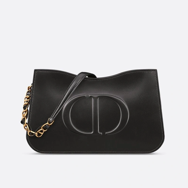 Affordable 718 Mini Dior CD Signature Hobo Bag Calfskin Black