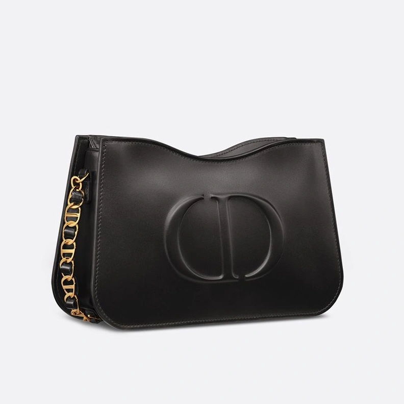 Affordable 718 Mini Dior CD Signature Hobo Bag Calfskin Black