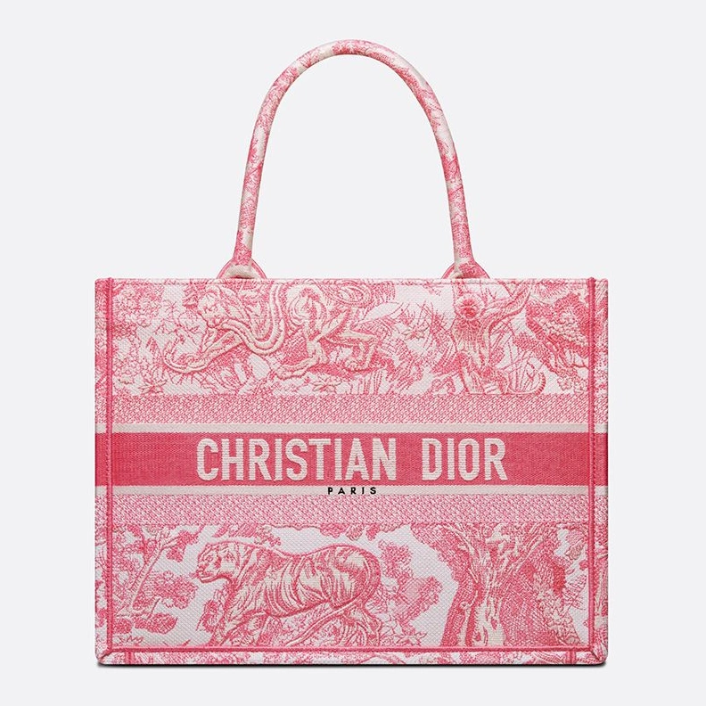 Affordable 7676 Dior Book Tote In Toile De Jouy Motif Canvas Rose