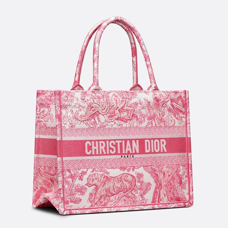 Affordable 7676 Dior Book Tote In Toile De Jouy Motif Canvas Rose