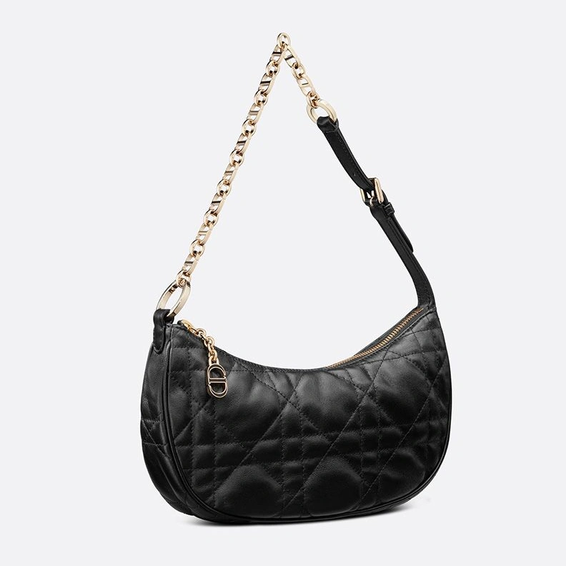 Affordable 8444 Dior CD Lounge Bag Cannage Lambskin Black