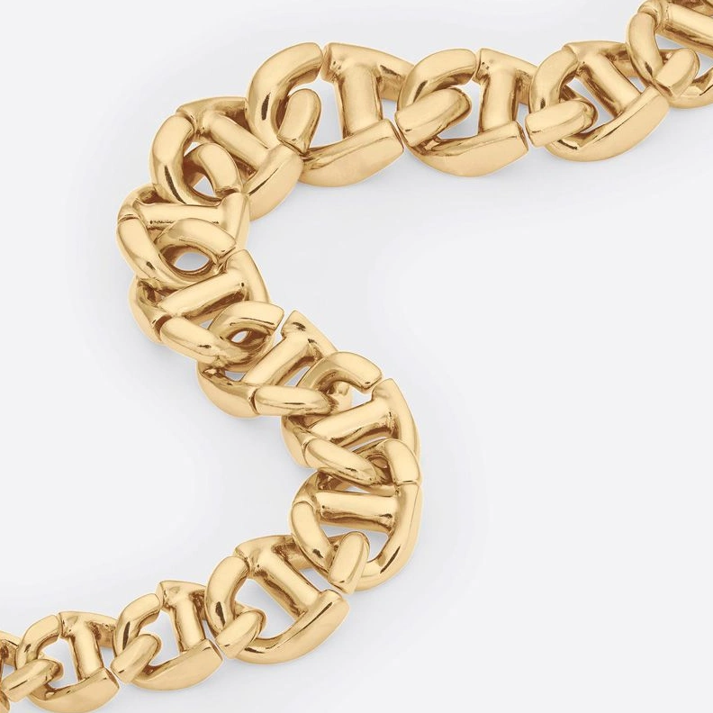 Affordable 8513 Dior CD Navy Necklace Metal Gold