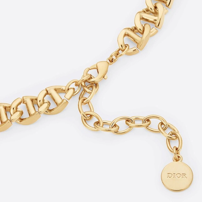 Affordable 8513 Dior CD Navy Necklace Metal Gold