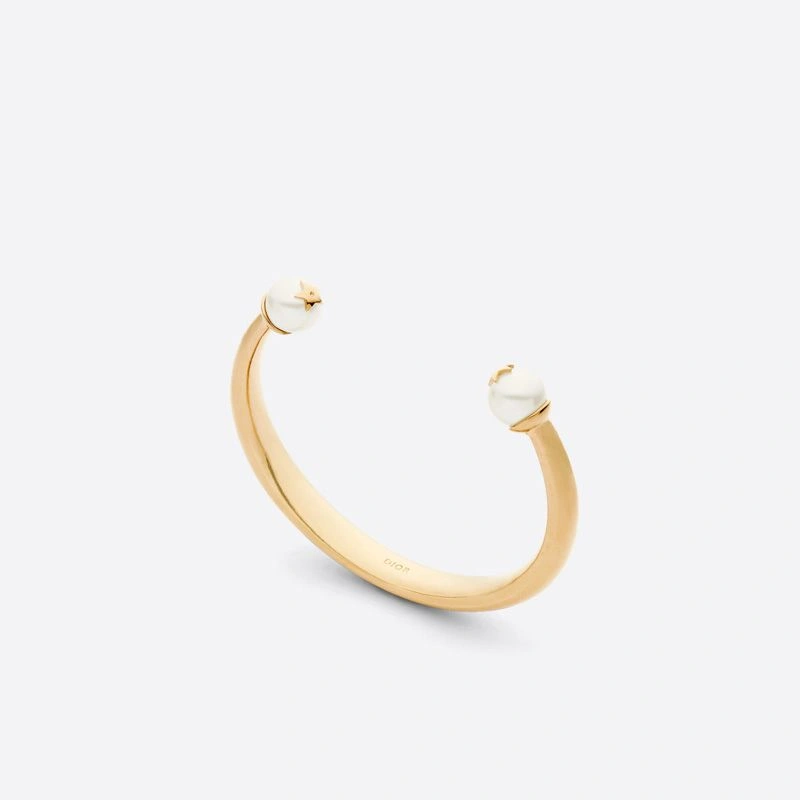 Affordable 9591 Dior Tribales Bangle Metal and Pearls Gold