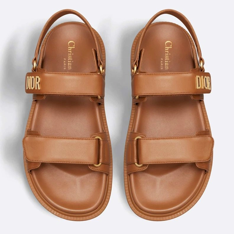 Affordable 9939 DiorAct Sandals Women Calfskin Brown