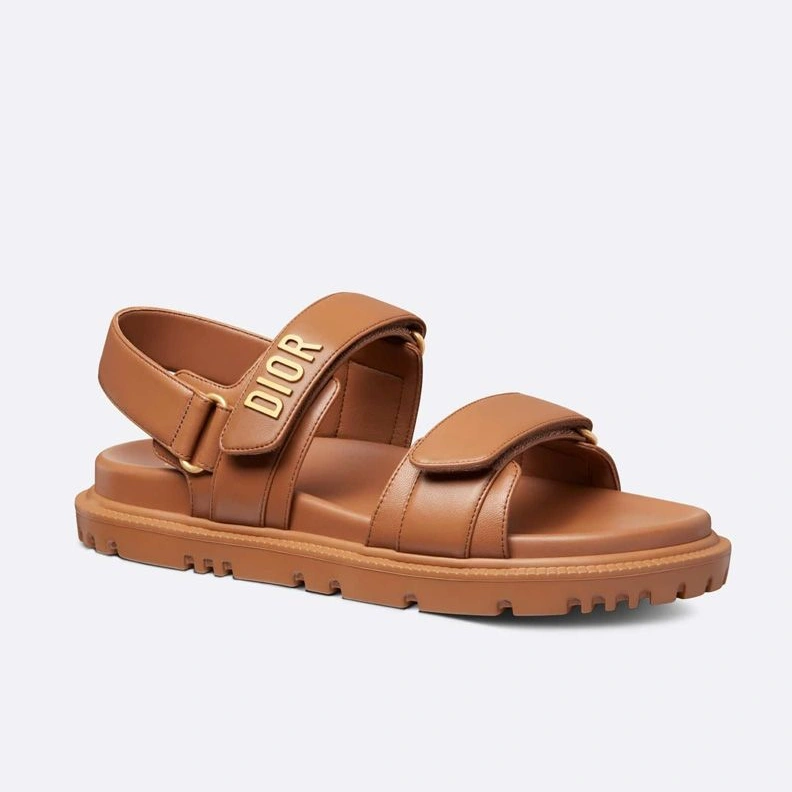Affordable 9939 DiorAct Sandals Women Calfskin Brown