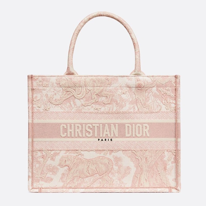 AllSeason 2392 Dior Book Tote In Toile De Jouy Motif Canvas Pink