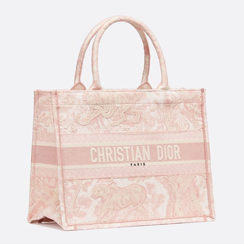 AllSeason 2392 Dior Book Tote In Toile De Jouy Motif Canvas Pink