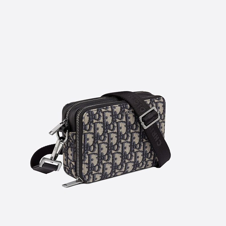 AllSeason 2767 Dior Messenger Pouch Oblique Motif Canvas Blue
