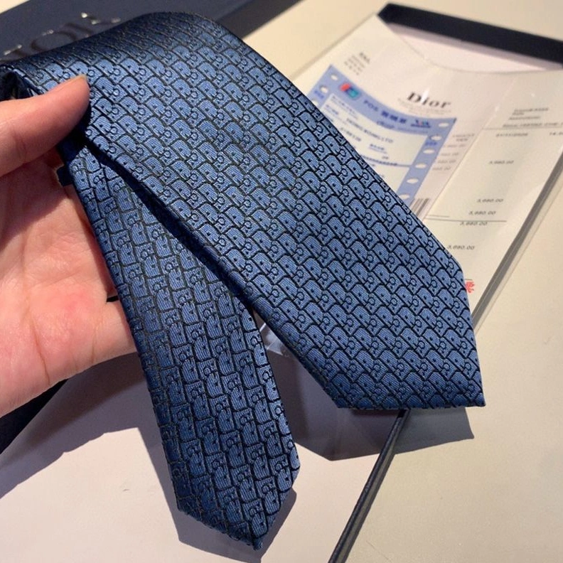 AllSeason 3691 Dior Tie Oblique Motif Silk Blue