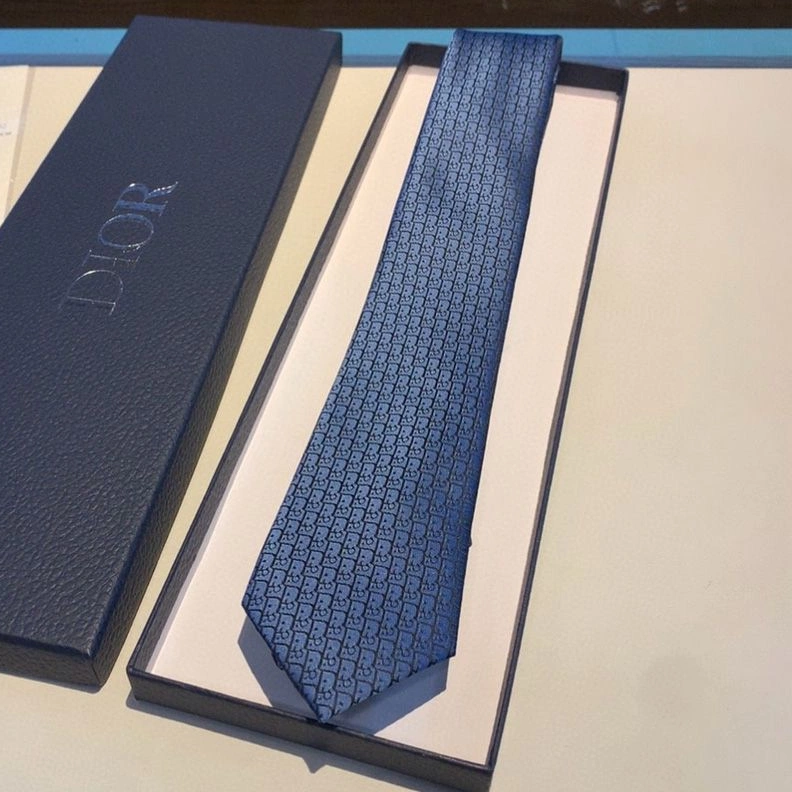 AllSeason 3691 Dior Tie Oblique Motif Silk Blue