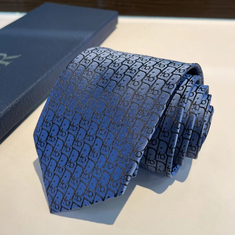 AllSeason 3691 Dior Tie Oblique Motif Silk Blue
