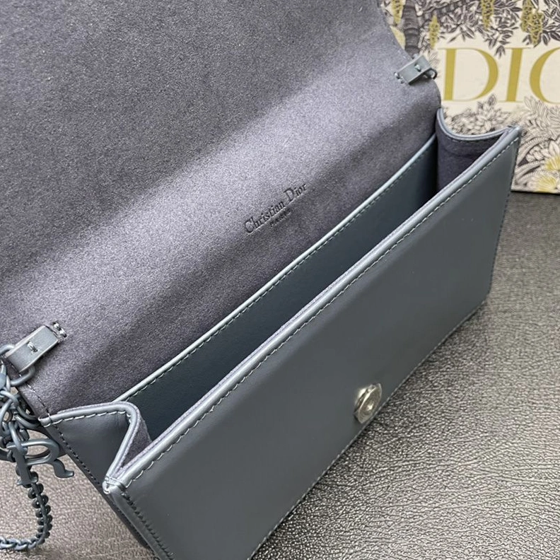 AllSeason 4659 Lady Dior Pouch Ultramatte Cannage Lambskin with Diamond Motif Blue