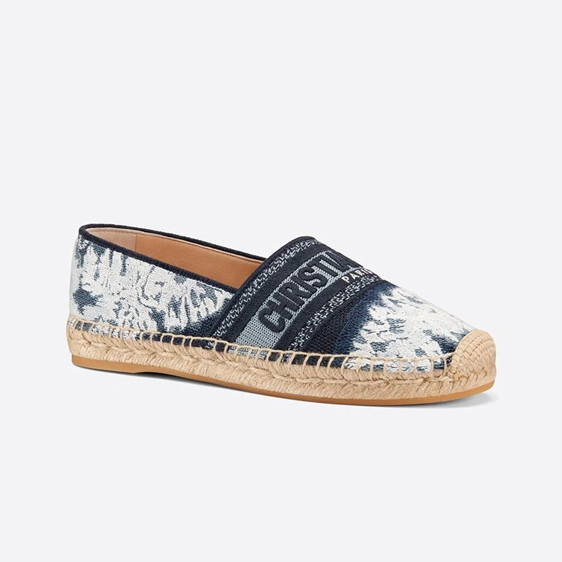 AllSeason 4683 Christian Dior Granville Espadrilles Women Tie & Dye Motif Canvas Blue
