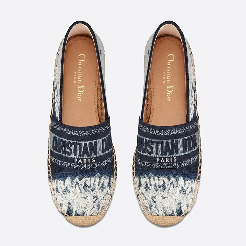 AllSeason 4683 Christian Dior Granville Espadrilles Women Tie & Dye Motif Canvas Blue