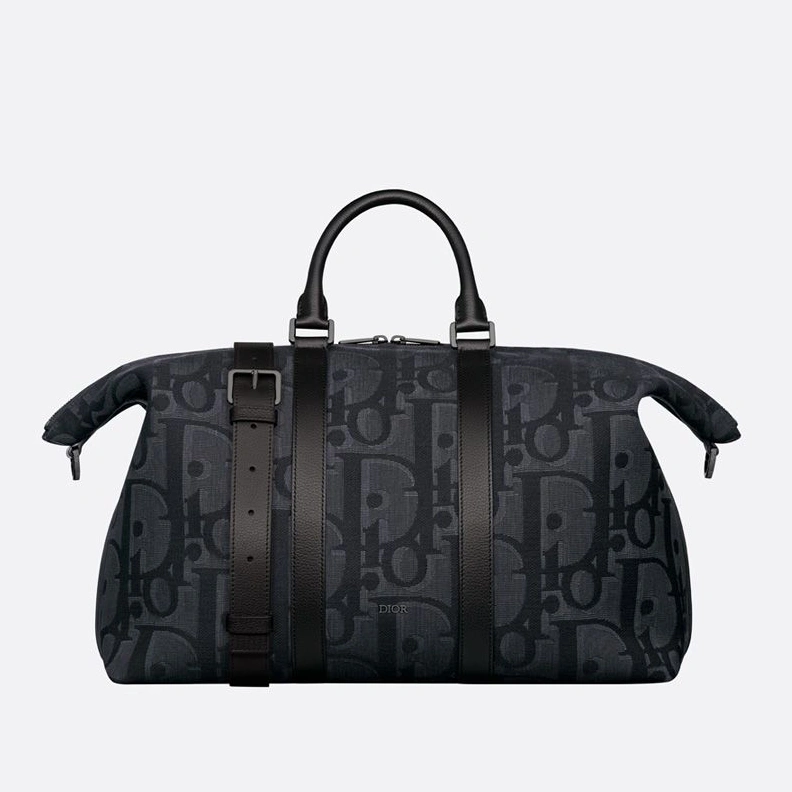 AllSeason 5109 Dior Weekender 40 Bag In Maxi Oblique Motif Canvas Black