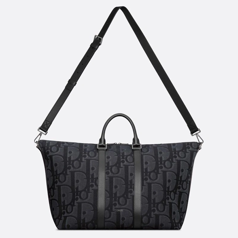 AllSeason 5109 Dior Weekender 40 Bag In Maxi Oblique Motif Canvas Black