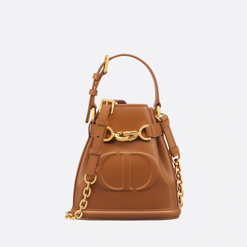 AllSeason 521 Small C'est Dior Bag In CD-Embossed Calfskin Brown