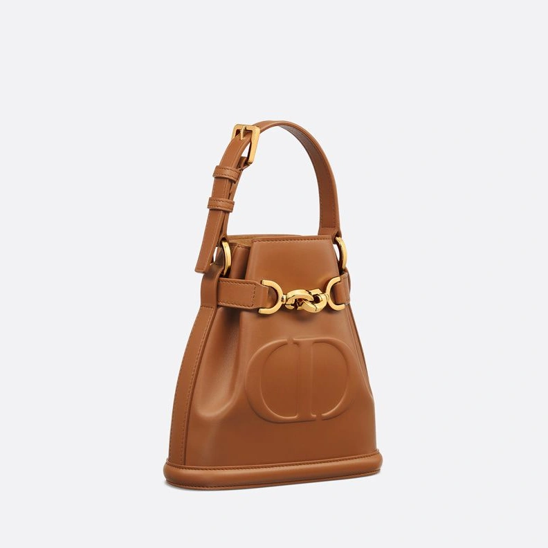 AllSeason 521 Small C'est Dior Bag In CD-Embossed Calfskin Brown