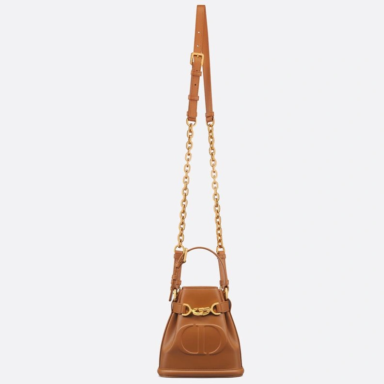 AllSeason 521 Small C'est Dior Bag In CD-Embossed Calfskin Brown