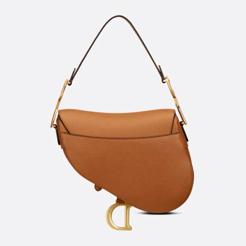 AllSeason 5284 Dior Saddle Bag with Strap In Grained Calfskin Brown