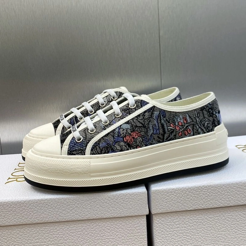 AllSeason 6814 Walk'n'Dior Platform Sneakers Unisex Jardin Magique Motif Canvas Blue