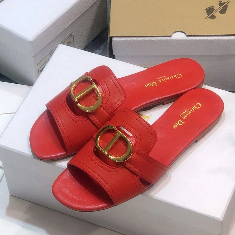 AllSeason 6965 Dior 30 Montaigne Slides Women Calfskin Red