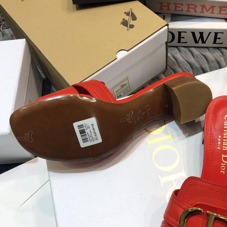 AllSeason 6965 Dior 30 Montaigne Slides Women Calfskin Red