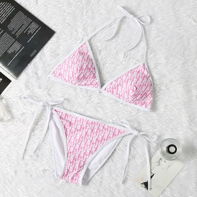 AllSeason 7590 Dior Bikini Women Oblique Motif Lycra Pink
