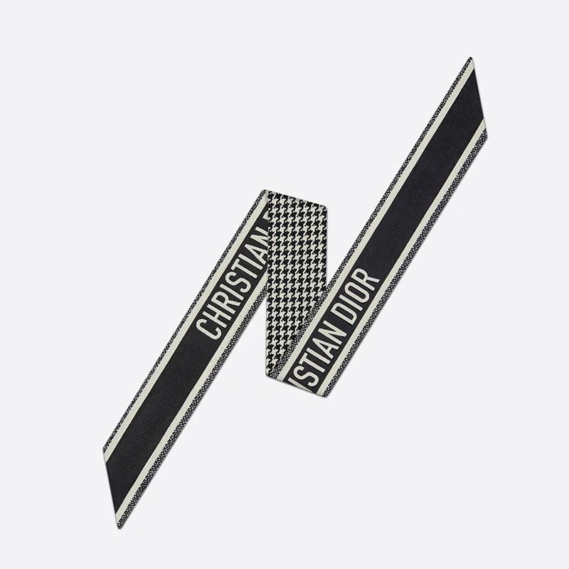 AllSeason 7827 Dior Mitzah Twill 30 Montaigne Houndstooth Motif Silk Black