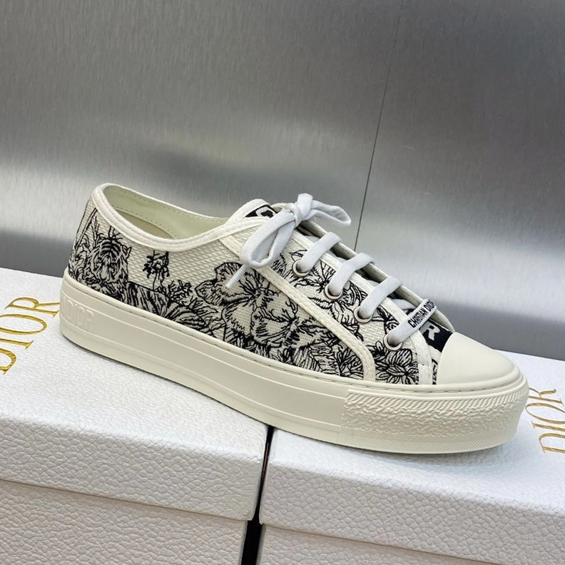AllSeason 8227 Walk'n'Dior Sneakers Women Toile de Jouy Voyage Motif Canvas White