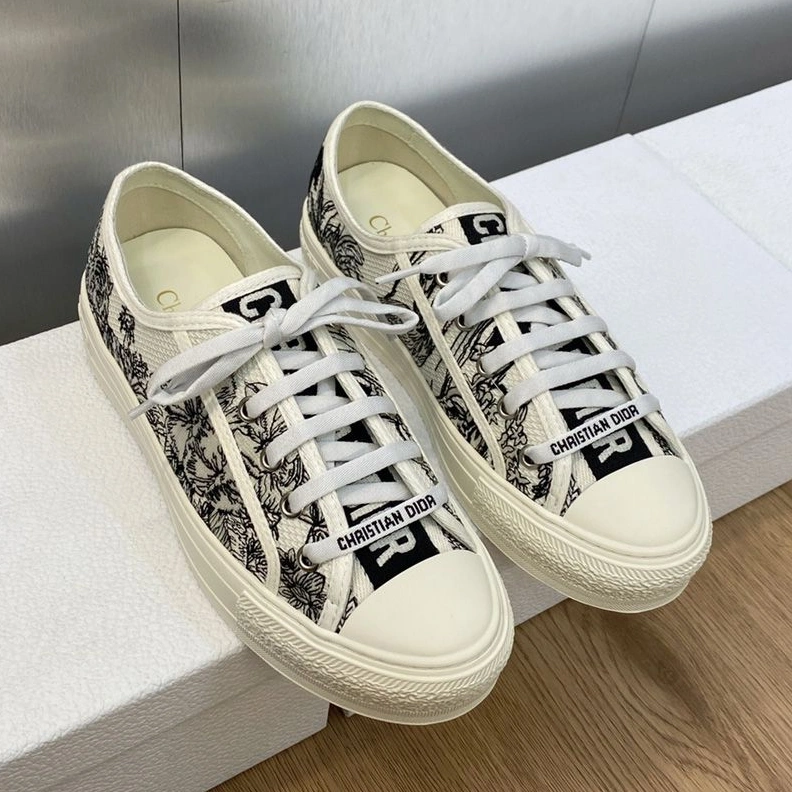 AllSeason 8227 Walk'n'Dior Sneakers Women Toile de Jouy Voyage Motif Canvas White