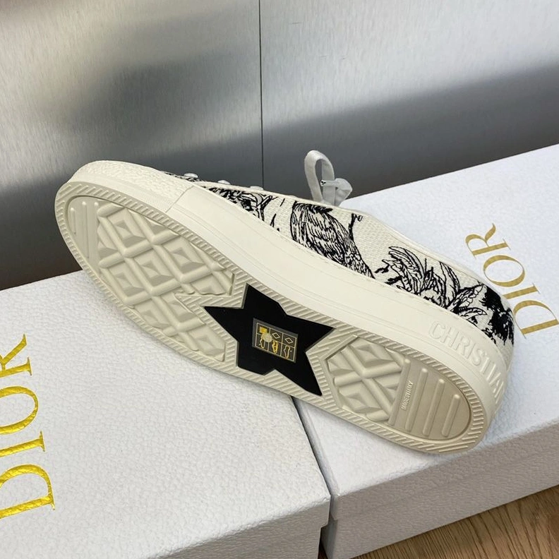 AllSeason 8227 Walk'n'Dior Sneakers Women Toile de Jouy Voyage Motif Canvas White