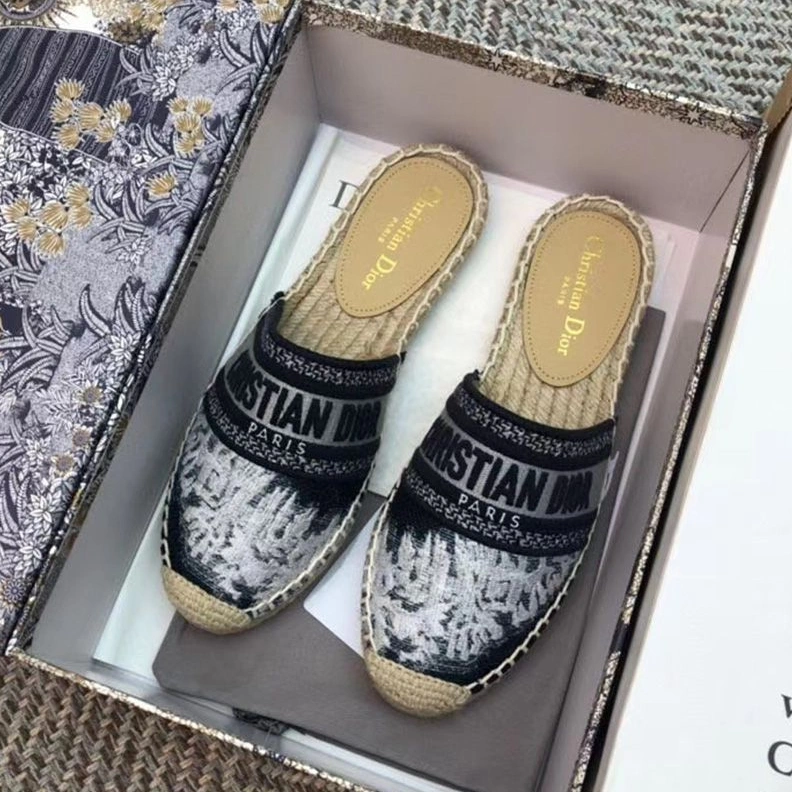 AllSeason 8616 Christian Dior Granville Mules Women Tie & Dye Motif Cotton Blue