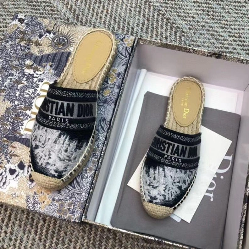 AllSeason 8616 Christian Dior Granville Mules Women Tie & Dye Motif Cotton Blue
