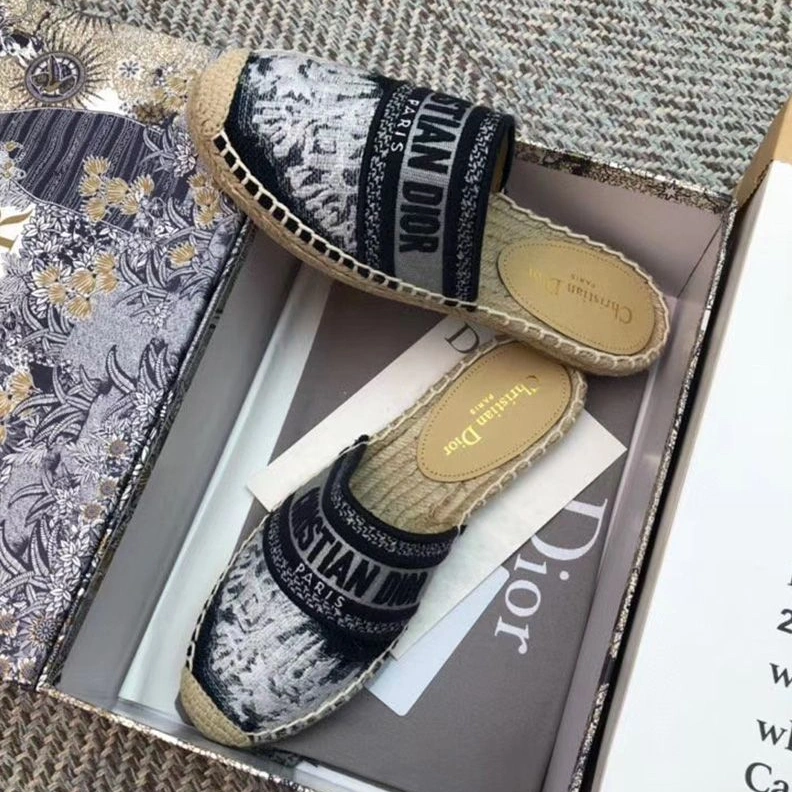 AllSeason 8616 Christian Dior Granville Mules Women Tie & Dye Motif Cotton Blue
