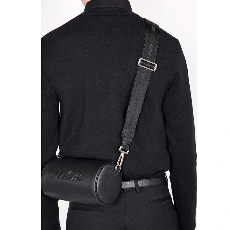 AllSeason 8756 Dior Roller Messenger Grained Calfskin Black