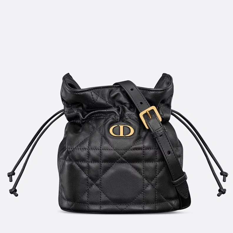 BestValue 2639 Mini Dior Miss Caro Bucket Bag In Macrocannage Lambskin Black