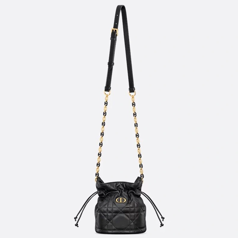 BestValue 2639 Mini Dior Miss Caro Bucket Bag In Macrocannage Lambskin Black
