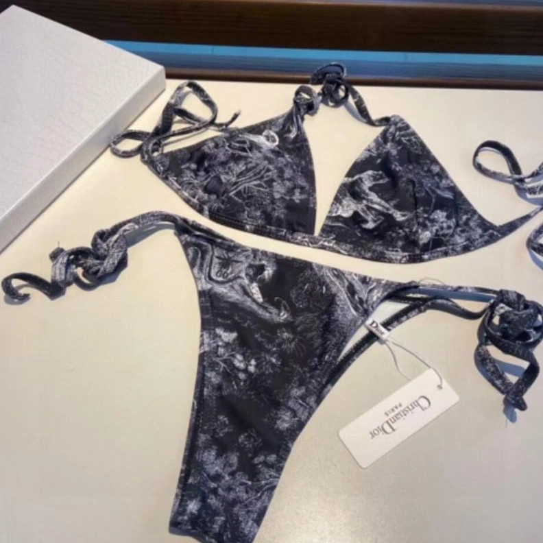 BestValue 4389 Dior Bikini Women Toile De Jouy with Bee CD Motif Lycra Black